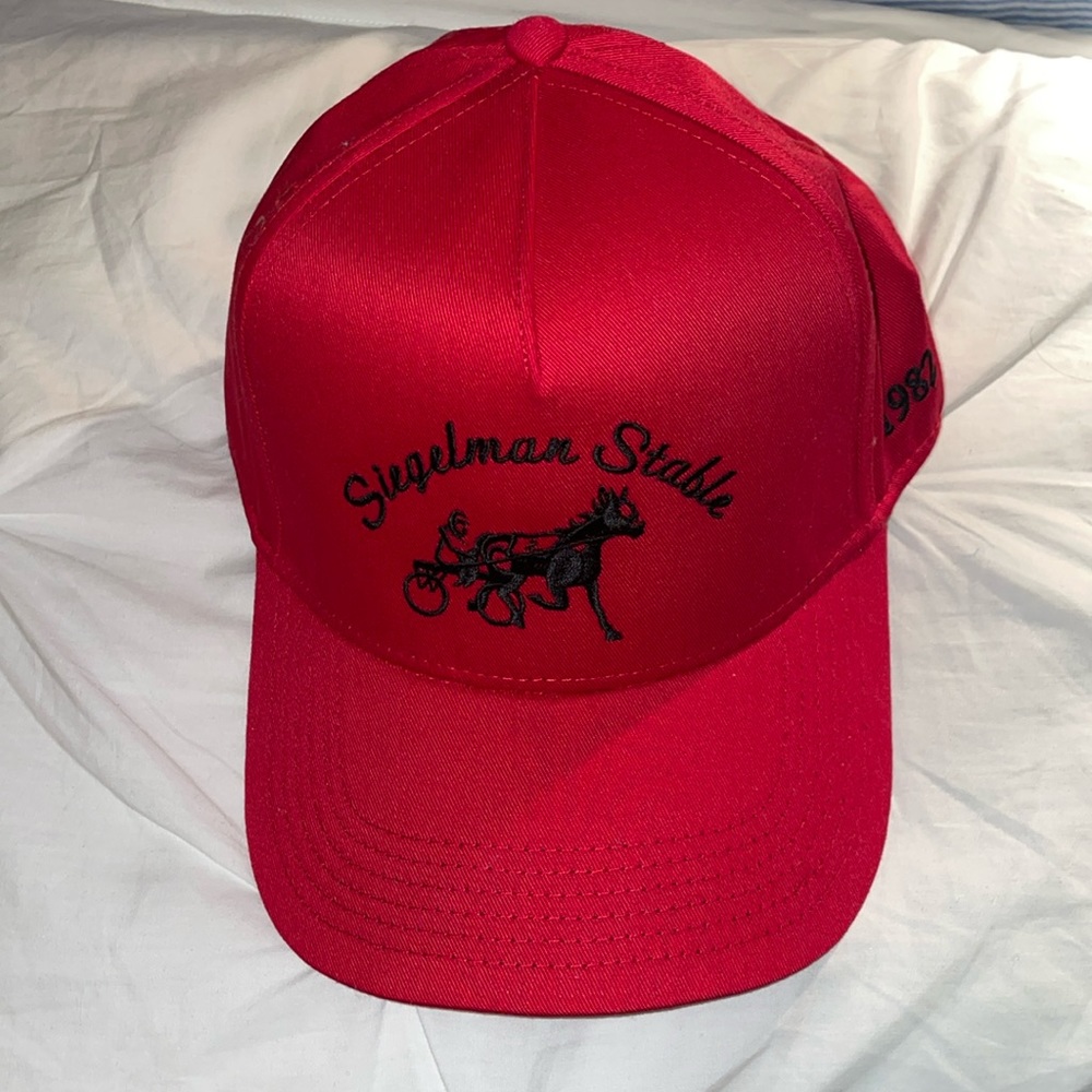Red and Black Five Panel Siegleman Stable Hat